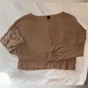 SHEIN Long Sleeve Crop Lightweight Shirt